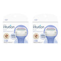 Intuition Pure Nourishment Renewing Advanced Moisture Women Razor Refill Cartridges, 6 count(3count x 2Pack)