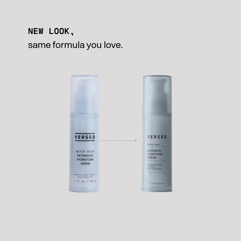 Versed Water Rush Intensive Hydrating Serum - Hyaluronic Acid Serums for Face with Vitamin B5 - Lightweight Face Serum for Dry Skin - Sensitive Skin-Approved & Clinially Tested (1 fl oz)