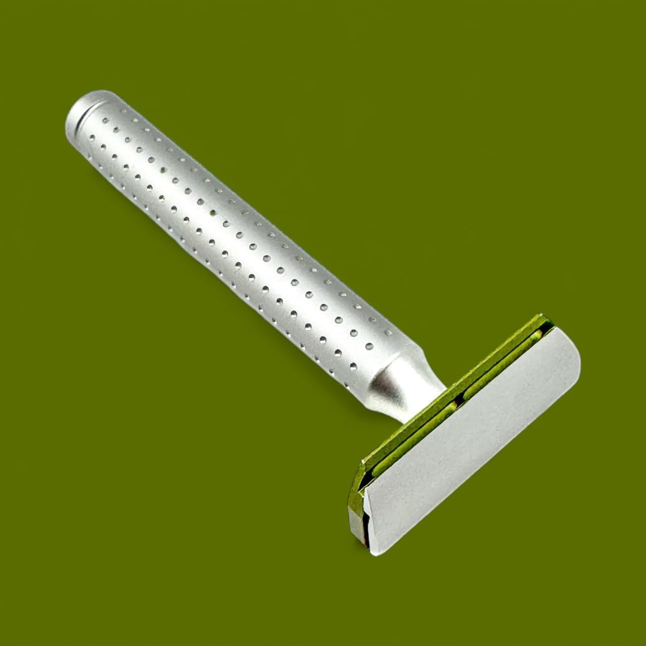 Parker Safety Razor - The AeroShave XL, Long Handle-CNC Aluminum Double Edge Safety Razor & 5 Blades,- Precision Blade Exposure for a Comfortable Shave, For Men & Women. Mild Aggression