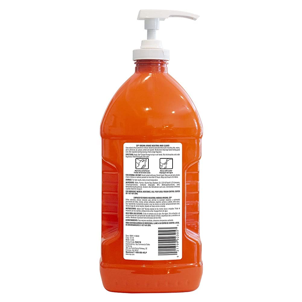 Zep Original Orange Industrial Hand Cleaner 48 Oz (Case of 6) - R45710- Contains Natural Citrus Solvents and Pumice To Remove Industrial Grease And Grime