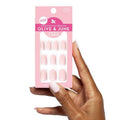 Olive & June Press-On Nails - Classic Super Stick | No Glue Needed | 32 Tabs in 16 Sizes | Non-Toxic, 7-Day Wear | Gelato Pink Spring Patterns