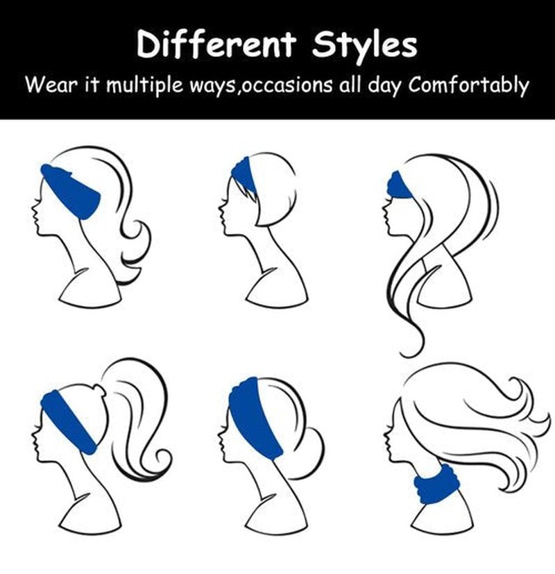 AKTVSHOW Headbands for Women Knotted Headband Elastic Head Bands Women's Hair Band Non-Slip Turban Printed Stylish Sport Sweat Hair Wrap for Girls Cute Hair Accessories 4PCS