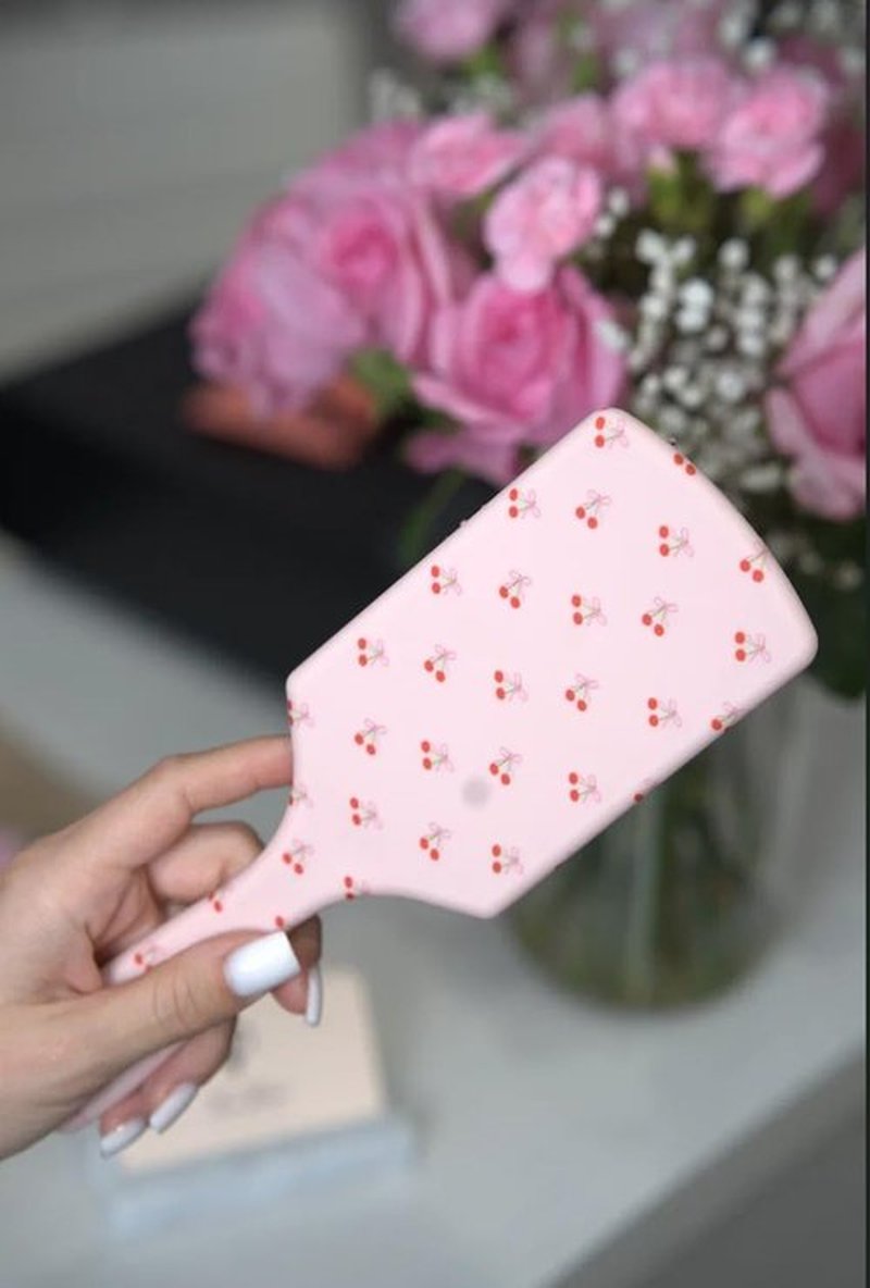 Blush Essential Wet Hair Brush - Paddle Brush Detangler for Women, Cute Cherry Design, Hair Accessories, Ideal for Wet Hair, Hair Brushes for Women, Stylish and Functional