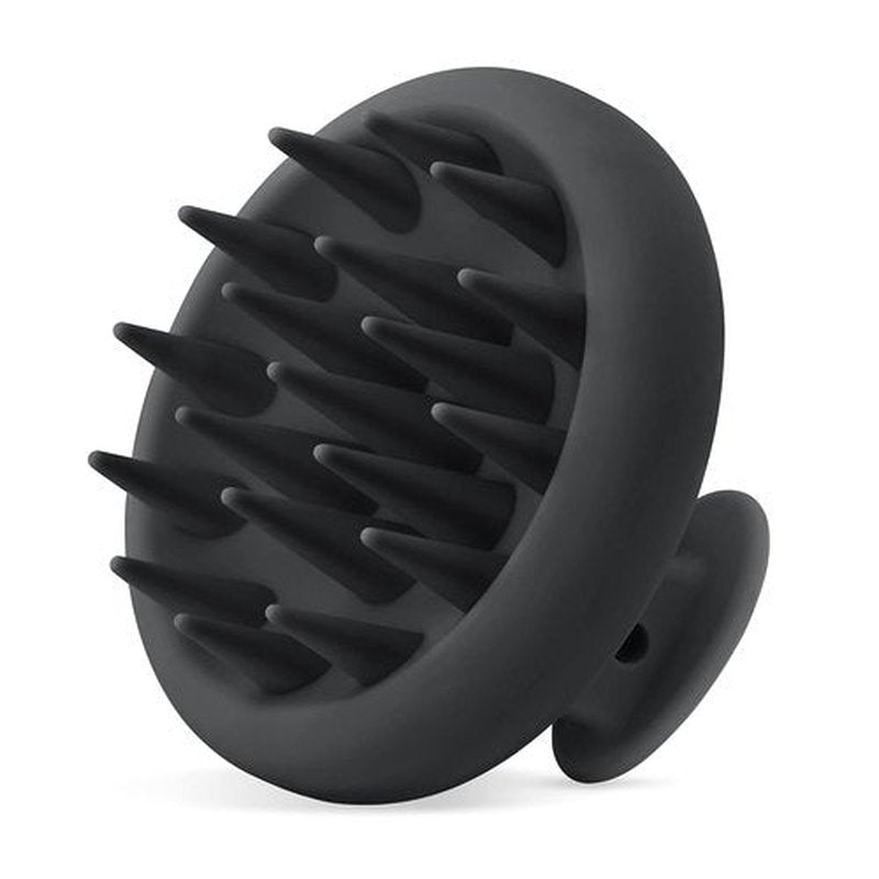 HEETA Scalp Massager - Hair Growth Scrubber with Soft Bristles | Silicone Exfoliator for Dandruff & Relaxation - Black