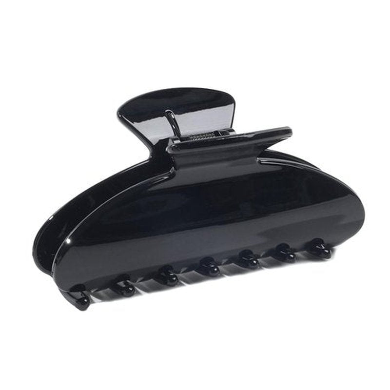 Black Hair Claw Clip for Women, Premium PC Material for Long-Term Use, 4.1 Inch Big Strong Hold No Slip Hair Clips for Thick or Thin Hair, Includes 2 Black Satin Scrunchies
