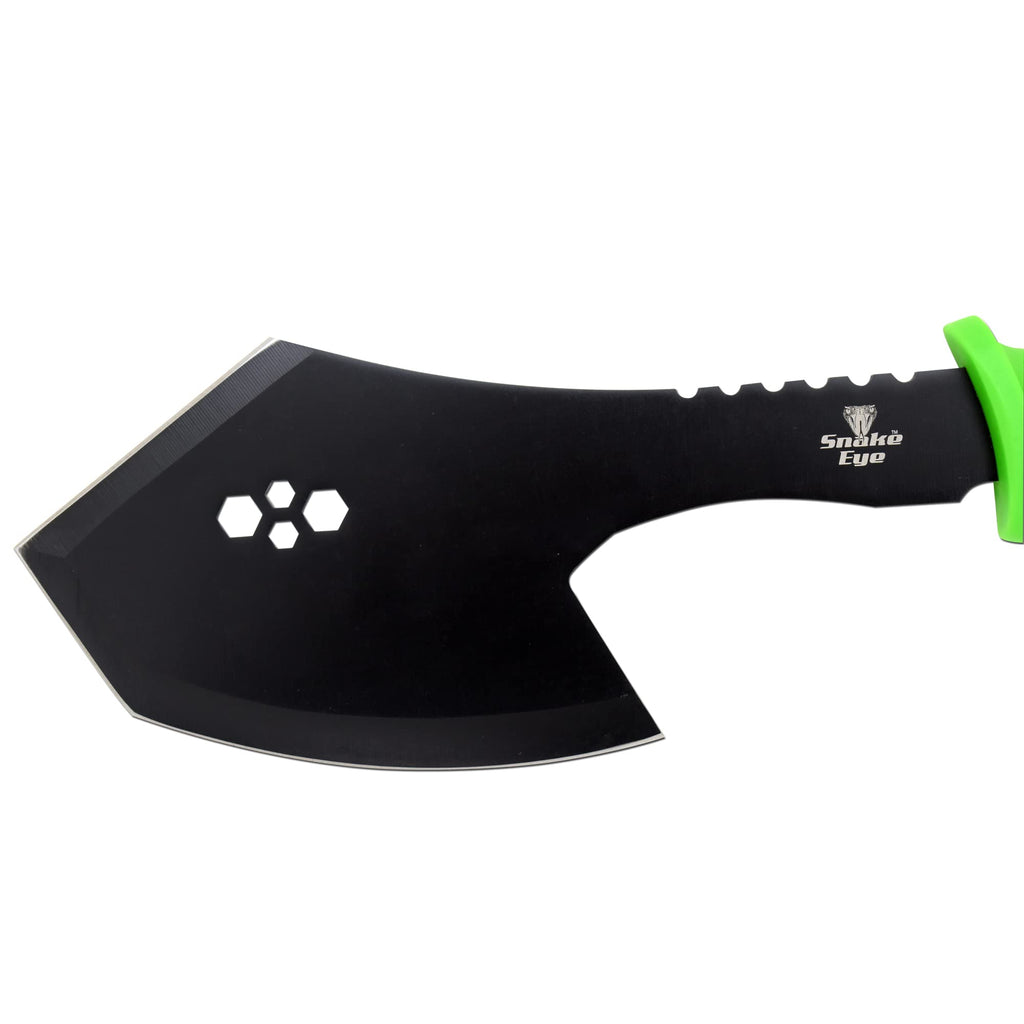 Snake Eye Tactical Compact Tomahawk Full Tang | Camping Axe | Outdoors | Gaming (Black & Green)
