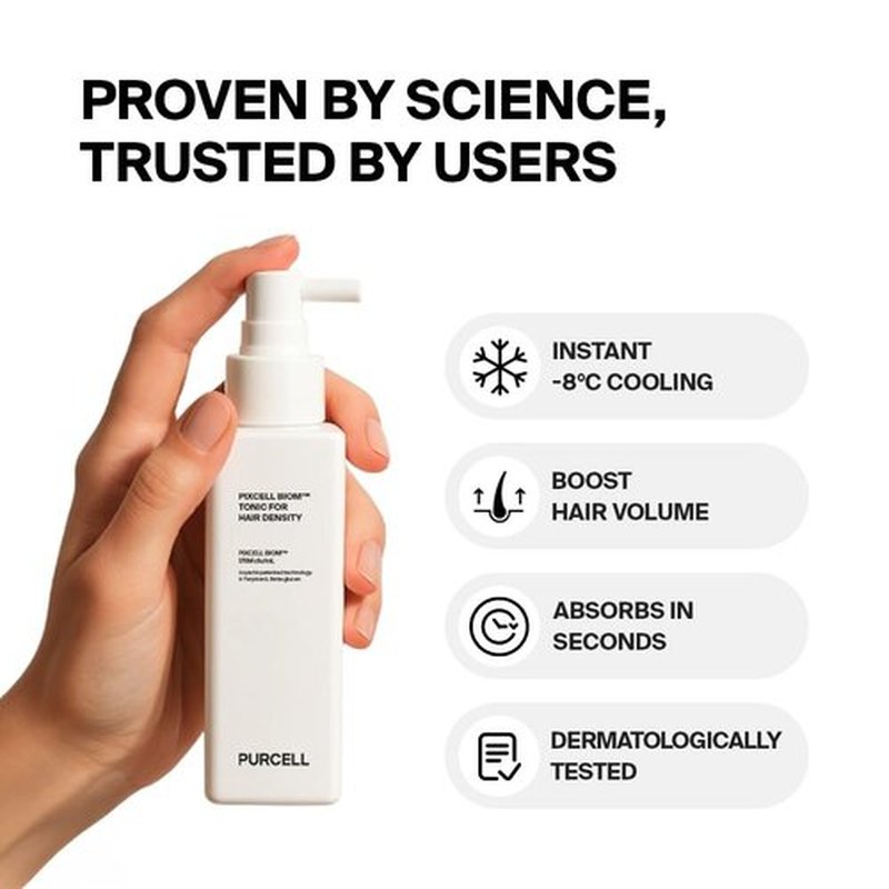 PURCELL Pixcell Biom Scalp Tonic for Hair Density – formulated with Soyact and 4-Terpineol for Scalp Barrier (4.39 fl oz / 130 ml)