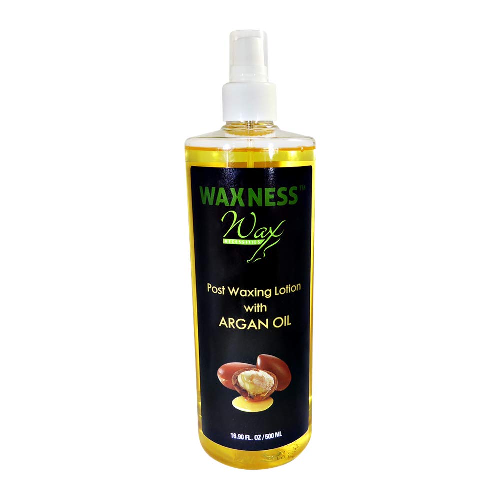 Waxness Post Waxing Argan Oil Lotion 16.9 oz (500 ml) – Lightweight After Wax Lotion, Removes Wax Residue & Moisturizes Skin – Made in Italy