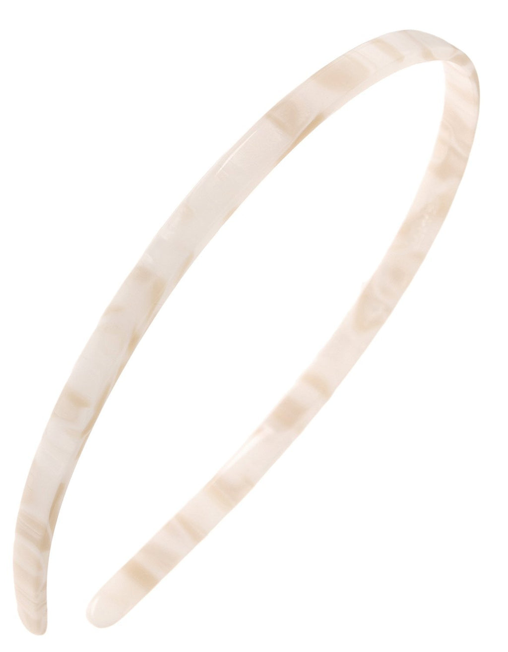 France Luxe Ultracomfort Thin Headband, 1/4”, French Classic, Non Slip Skinny Headbands for Women With Gentle Teeth, Flexible Plastic, Women's Hair Accessories, Marbled Ivory Alba