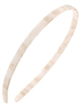 France Luxe Ultracomfort Thin Headband, 1/4”, French Classic, Non Slip Skinny Headbands for Women With Gentle Teeth, Flexible Plastic, Women's Hair Accessories, Marbled Ivory Alba