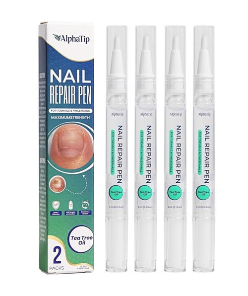 Toenail Treatment & Nail Repair Pen, Nail Strengthener and Care Solution for Damaged, Brittle Nails – Gentle Botanical Formula, Easy Twist Pen – 2 Packs × 2 (4 Pens Total)