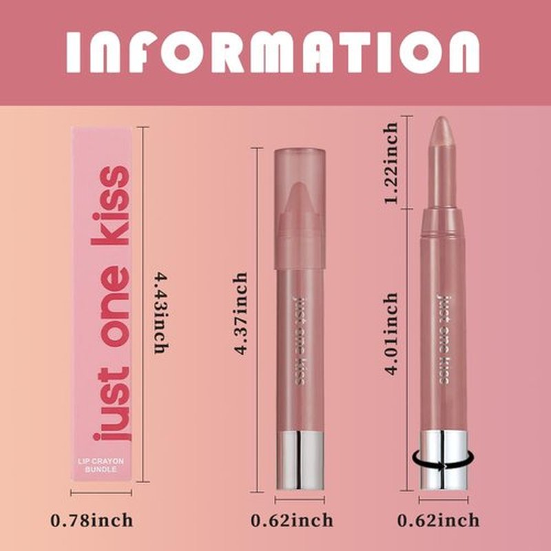 Nuetral Nude Hydrating Cream Lipstick - Moisturizing Retractable Lip Crayon for Ombre Shades