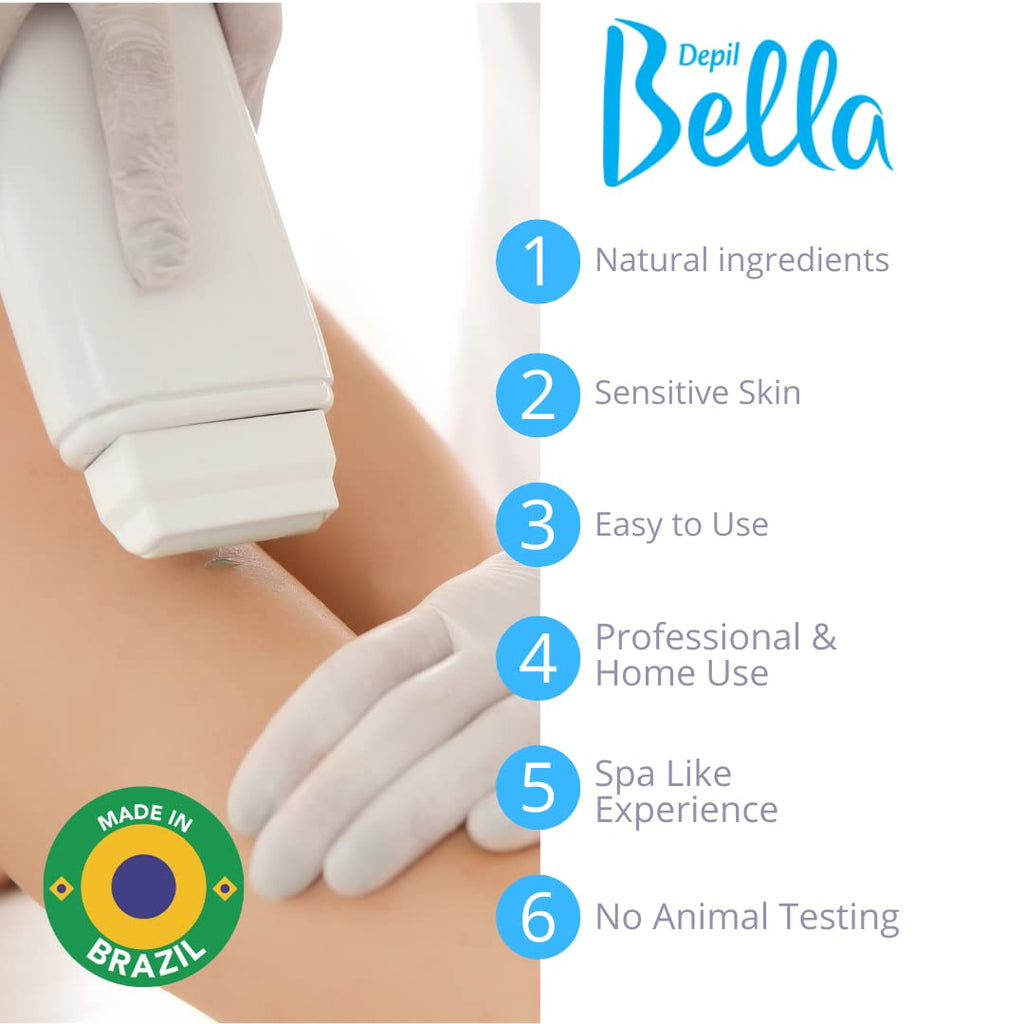 Depil Bella Roll On Wax Honey and Propolis Depilatory | Body Waxing, Hair Removal Wax-Cartridge | For Men and Women | Home Self Waxing | Sensitive Skin | Painless (10 PACK + COMBO)