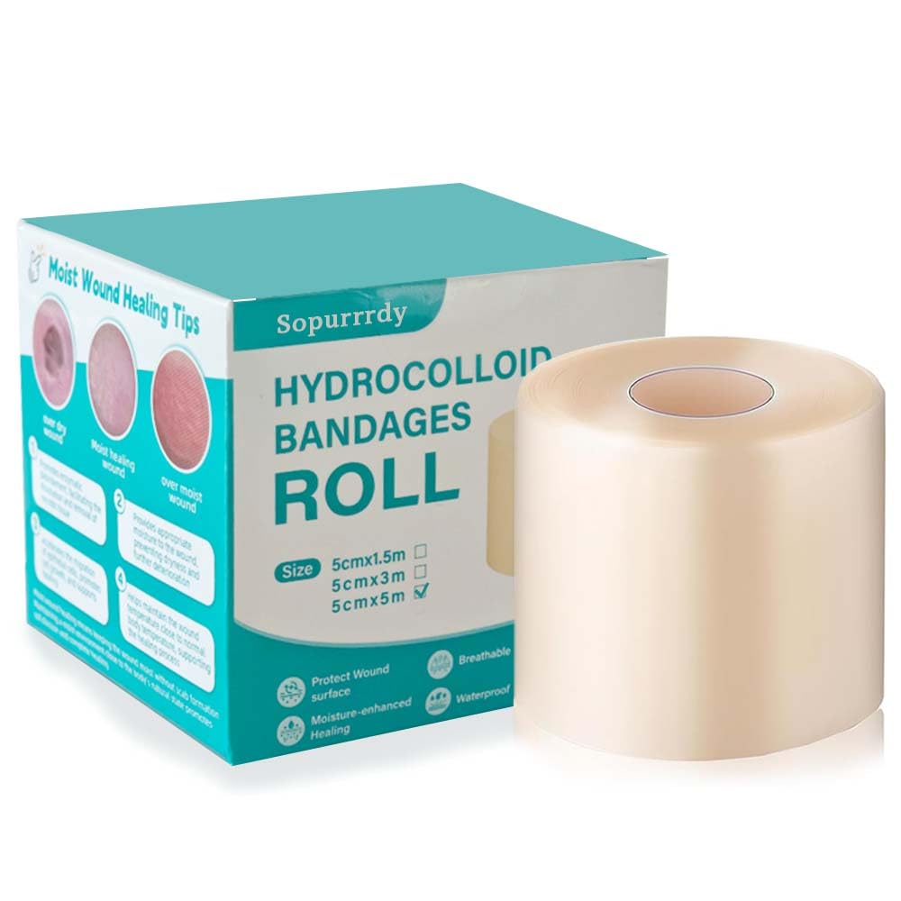 Hydrocolloid Roll for Wound Care, Hydrocolloid Bandages with Self-Adhesive、Extra Large Hydrocolloid Patch Bandages, with Ultra Absorbent, Flexible and Waterproof Properties (2in*16ft)