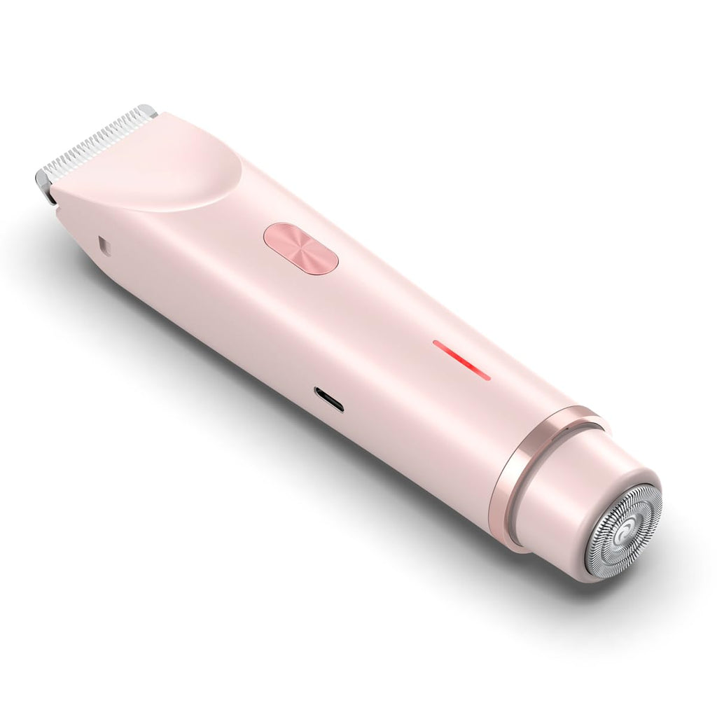 ANFOOS Bikini Trimmer for Women, 2-in-1 Electric Razor Waterproof Wet & Dry