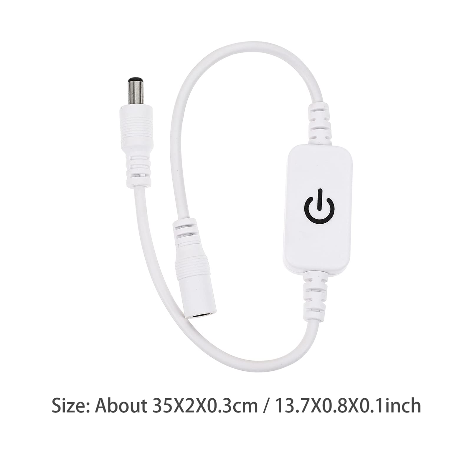 Uonlytech Touch Dimmer Switch Led Light with Inline Cable Controller Touch-Control Brightness Adjustment for Single Color Strip Lights Home Lighting Accessory for Steady Flicker-Free Dimming