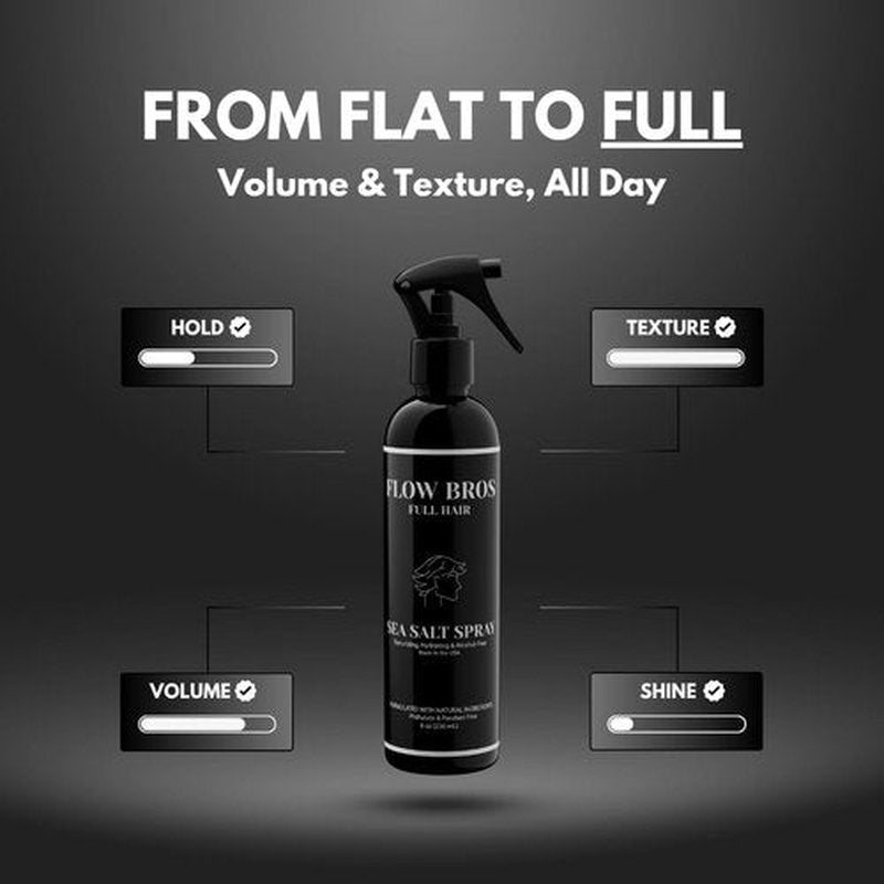 Flow Bros Sea Salt Spray for Hair - Texturizing & Volumizing with Natural Ingredients - 8oz