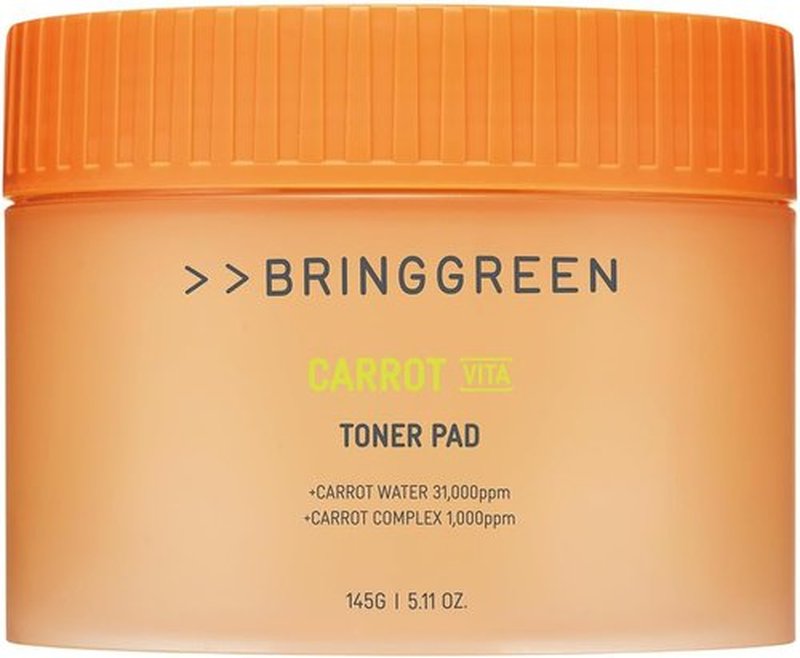 BRING GREEN Carrot Toner Pads - Vitamin & Retinol Formula for Even Skin Tone | 60 Count