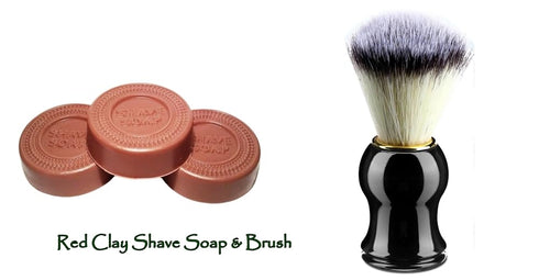 2 Pack Shaving Soap with Shaving Brush - Moisturizing Shea Butter & Green Sea Clay Formula - 1889 Products