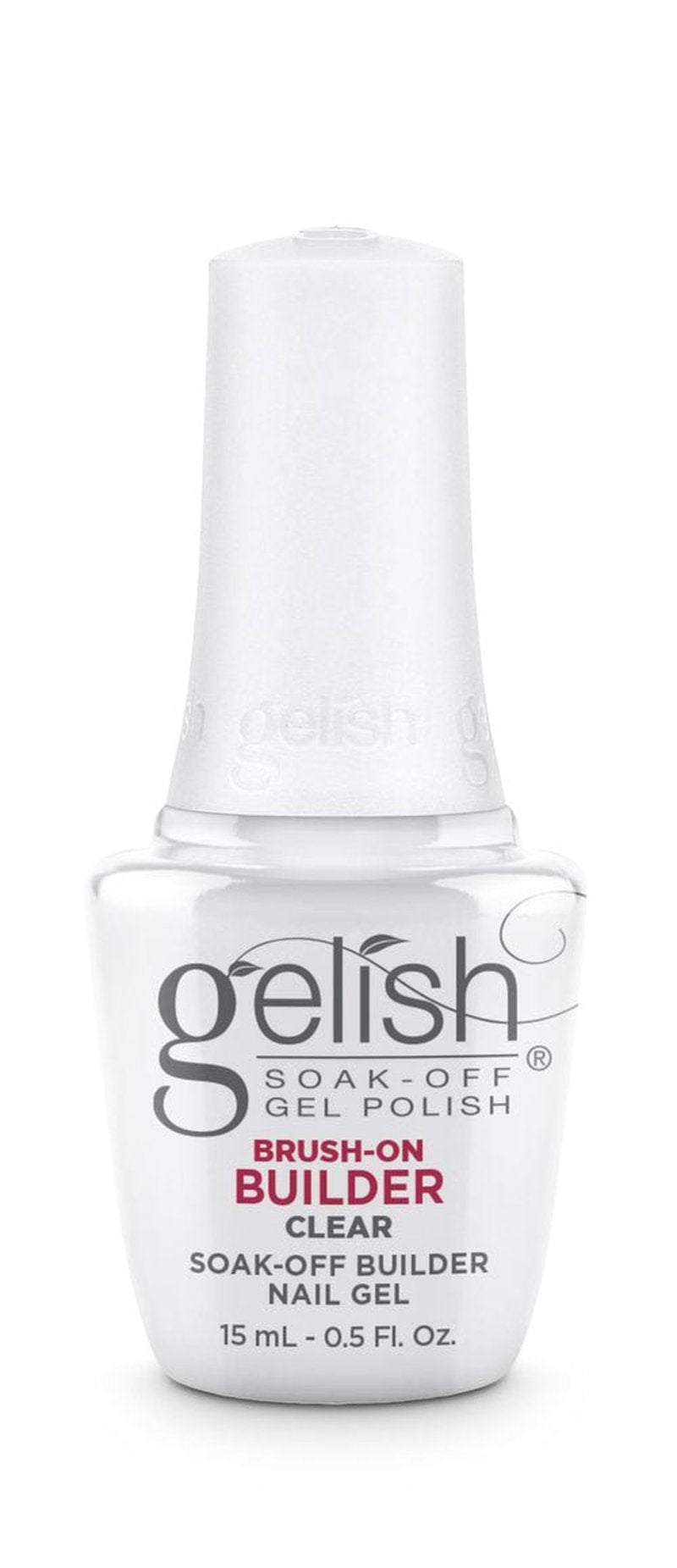 Gelish Brush-On Builder Gel – Professional Soak-Off Gel Polish for Extensions, Overlays, Nail Art – Self-Leveling, HEMA-Free, Vegan, Long-Lasting, UV/LED Curing (Clear, 15mL)