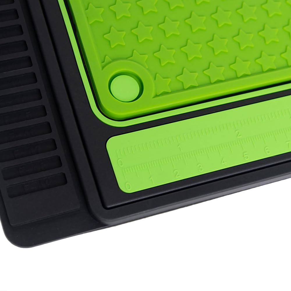 Ussuris Magnetic Silicone Fly Tying Mat, Storage Tools and Hooks,Tying Material and Bead Measuring Guide Fly Fishing Tying Organizer