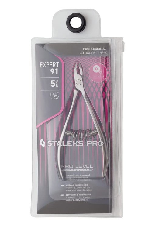 STALEKS PRO Expert 91 5mm Blade Length Professional Cuticle Nippers – Stainless Steel Skin Nippers for Manicure