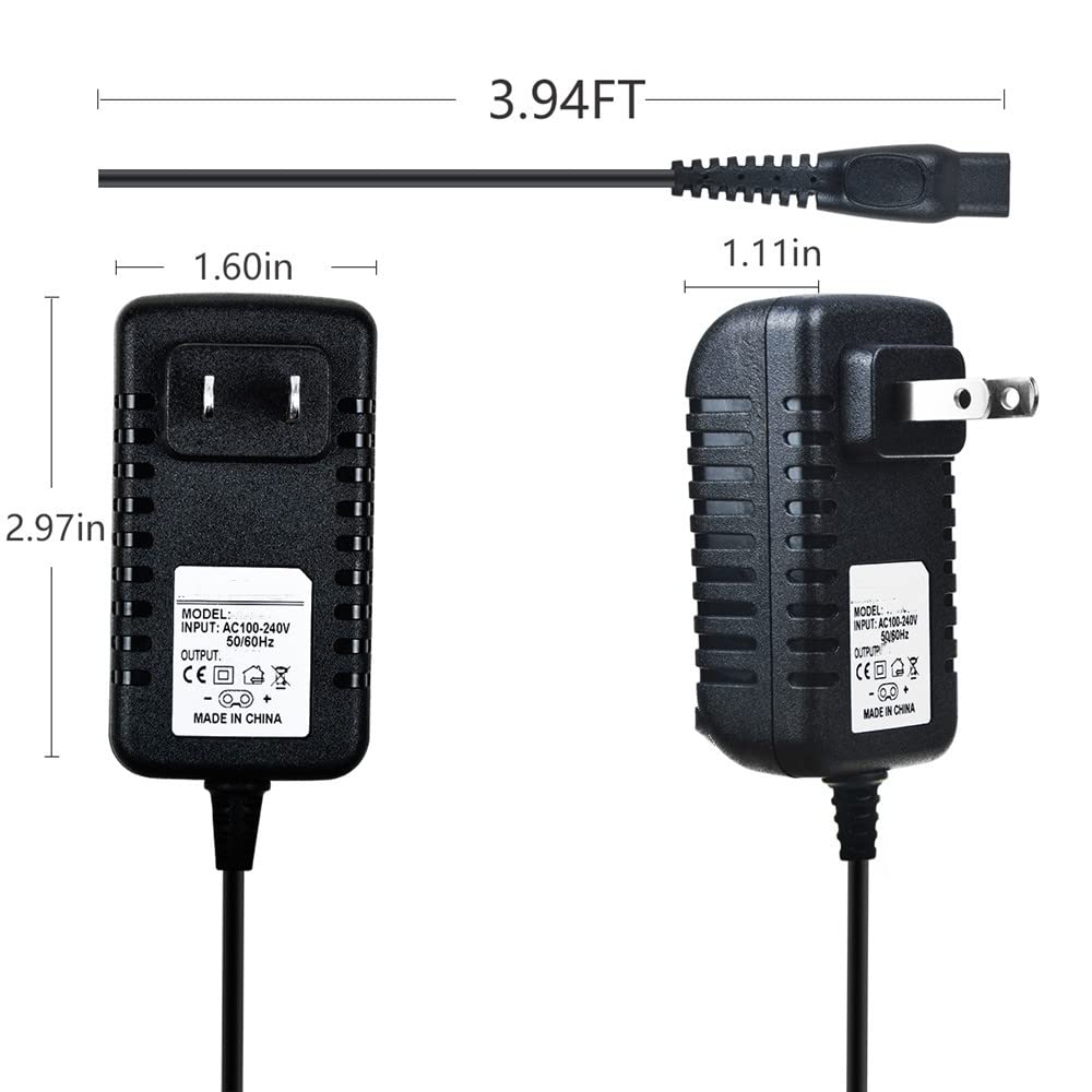 J-ZMQER Power Adapter AC Charger Cord Compatible with Philips Norelco RQ1060 QS6100 QS6140 AT880