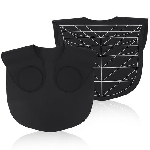 Hair Cutting Collar with Guidelines – Waterproof Silicone Cutting Cape & Weighted Neck Wrap for Hair Stylist, Barber Shop, Salon & Home Use – Large Haircut Mat for Precise Styling - Black