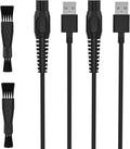 lezbcoaoa 5V Charger Cable [2-Pack] for Philips Norelco OneBlade Charger, Replacement QP2724, QP2834,QP2720, QP1324, MG5910, QP1924, QP4631, MG7910, MG9510, QP2734, 5ft Beard Trimmer USB Cord