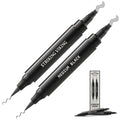 Striking Viking Beard Filler For Men - Medium Black, 2 Pens Pack - Temporary Beard Dye - Waterproof Sweatproof Long Wear Beard Pencil for Touchups & Gap Contouring - Enhances Facial Hair