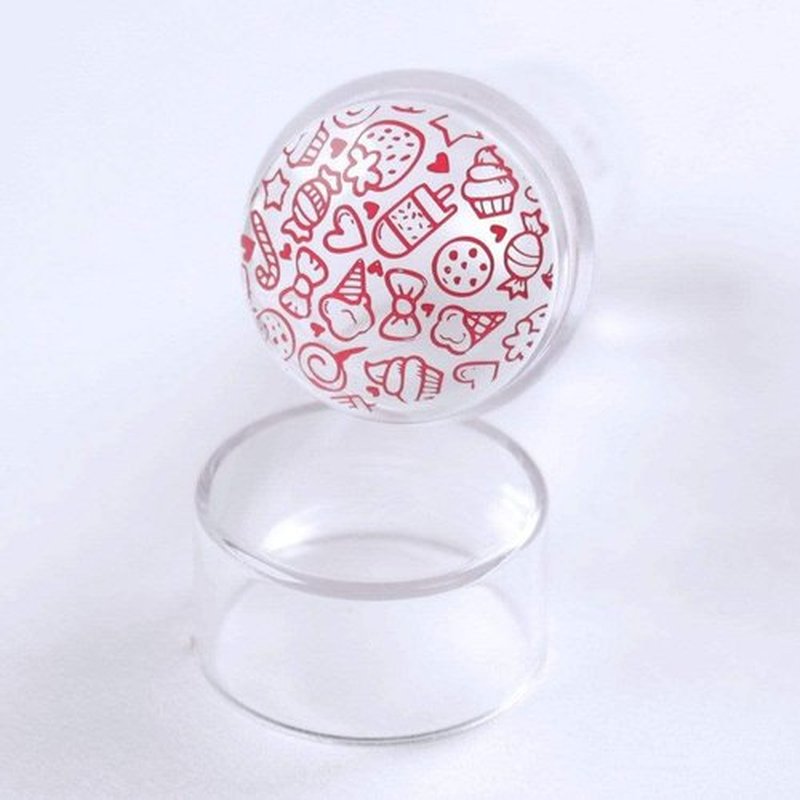 Maniology Mini Dual-Ended Clear Nail Stamper with Scraper Card | Transparent Silicone Stamper for Precise Nail Design Placement – Essential Nail Art Stamping Tool
