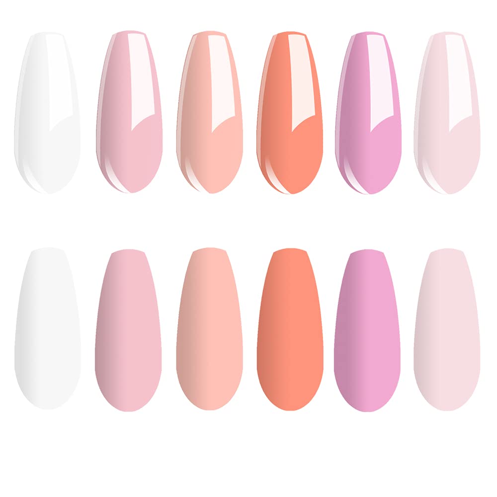 Vishine Gel Nail Polish Kit, 6 Colors White Nudes Pink Peach Colors Gel Nail Polish UV Gel Manicure Set Nail Art at All Seasons