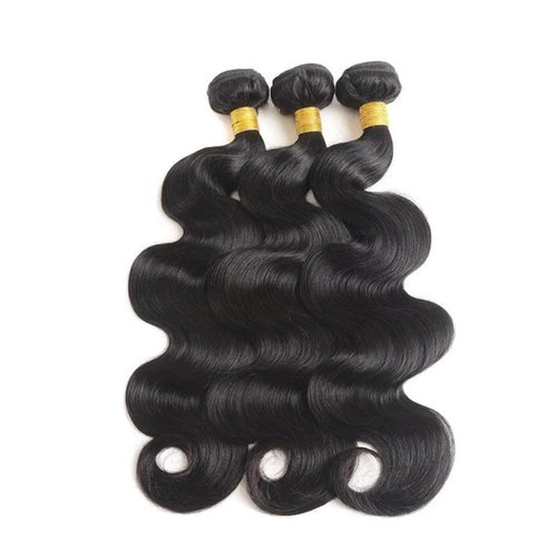 Body Wave Bundles Human Hair Natural Black Color Unprocessed Brazilian Virgin Hair 12 14 16 Inch Color #1b Bundles Human Hair