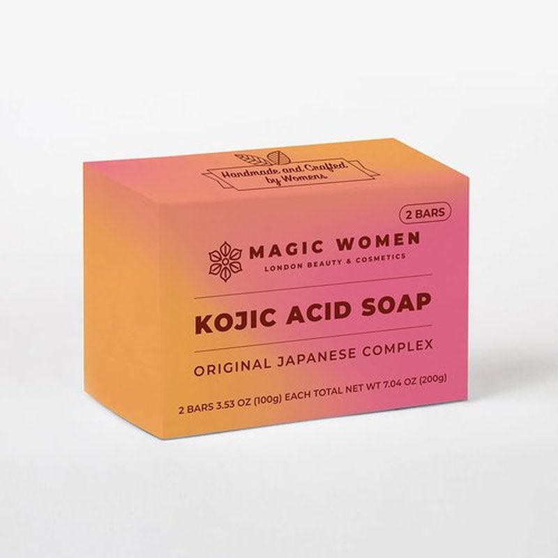 MAGIC WOMEN Kojic Acid Soap Dark Spot Remover – 2 Bar (3.5 oz Each) with Vitamin C, Retinol, Turmeric, Natural Skin Brightening
