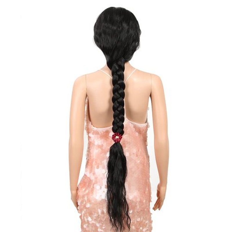 Style Icon 41” Super Long Wavy Wig 9x6 Free Part Bohemian Lace Front Wig Black Color - Heat Friendly Synthetic Hair Wigs with Pre Plucked Hairline