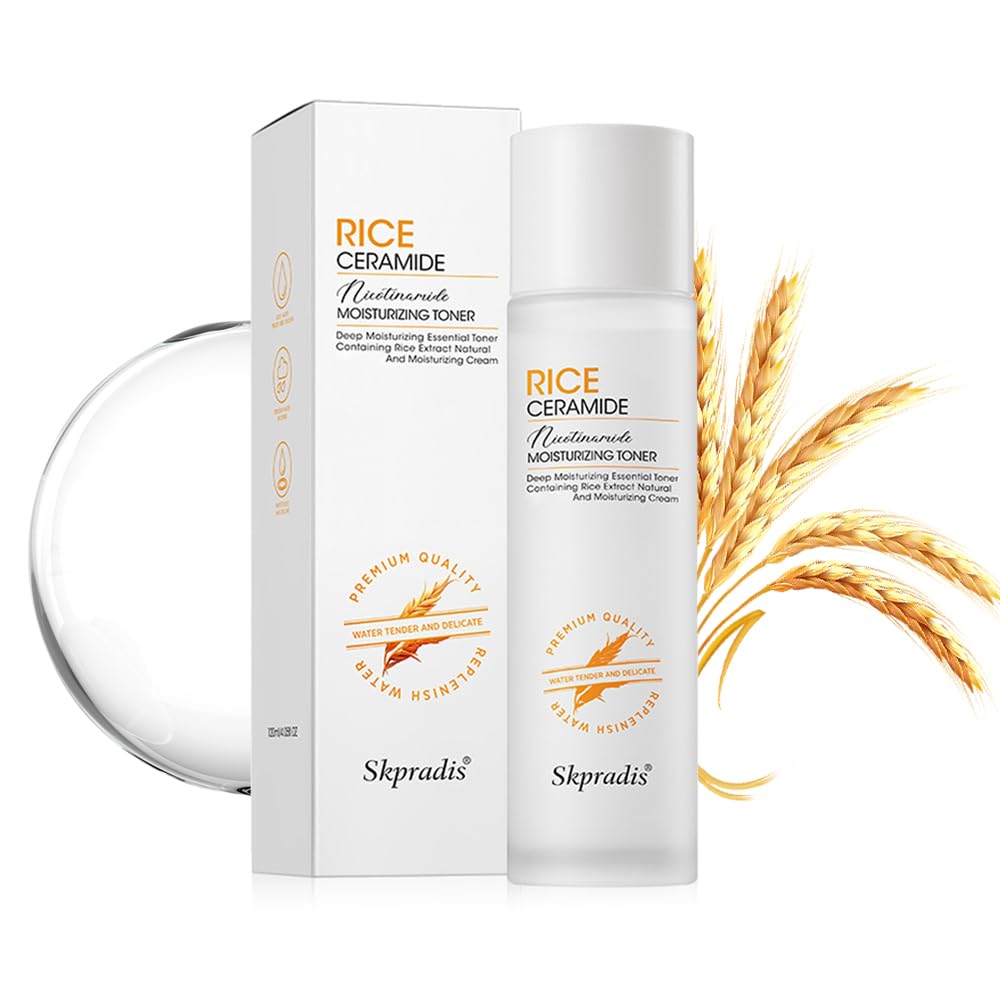 GOSNLDOW Rice Toner, Natural Rice Ingredient Toner, Contains Ceramide Extract, Reduces Dry Feeling, Dull, Combination Skin, Vegan, Fragrance-Free, Suitable for Many Skin Types 4.05 Fl Oz