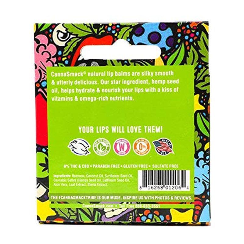 CannaSmack Natural Hemp Lip Balm - Soothe & Moisturize Lips | 5 Flavors: Mango, Tropical, Peach, Berry, Cherry