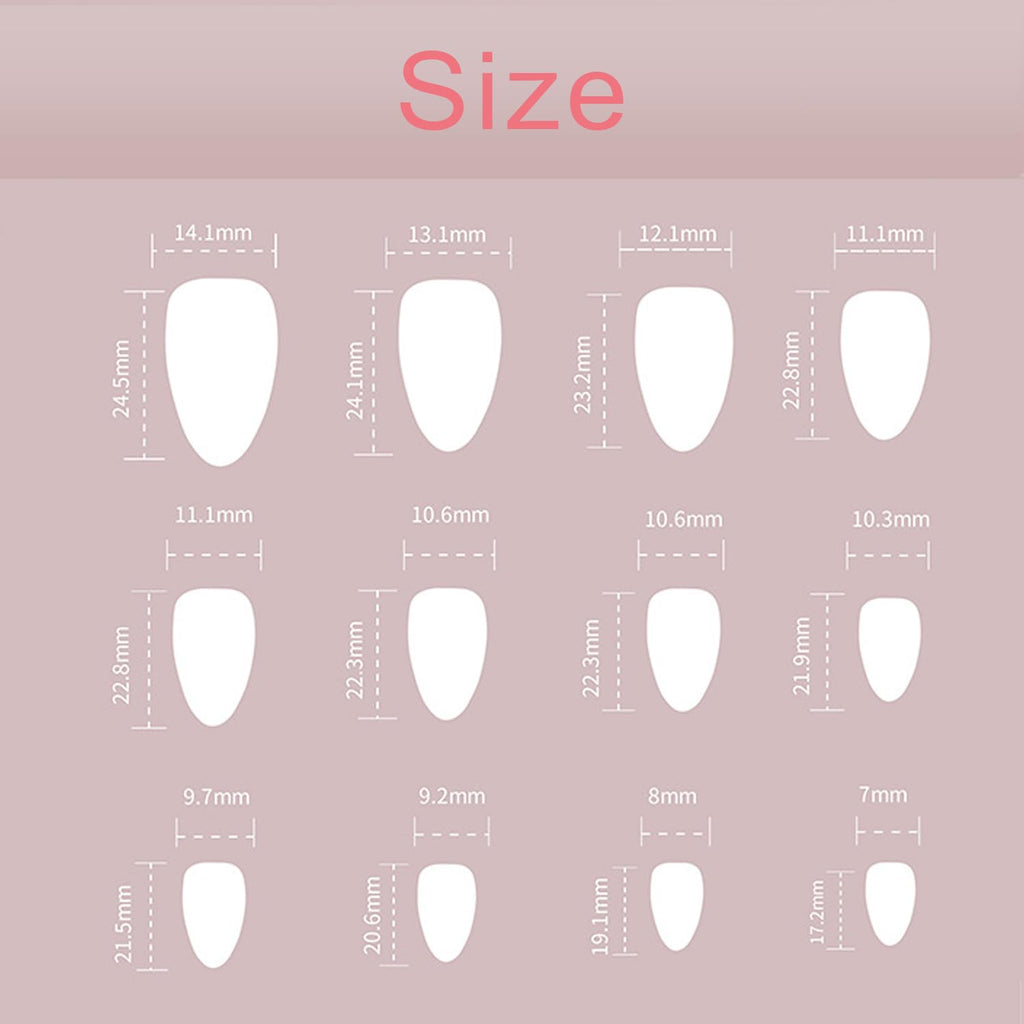 Vopintpy 3D Butterfly Pattern Press on Nails Medium Almond Fake Nails with Design Glossy Acrylic Glue on Nails Full Cover Stick on Nails for Women DIY Charm Manicure Decor