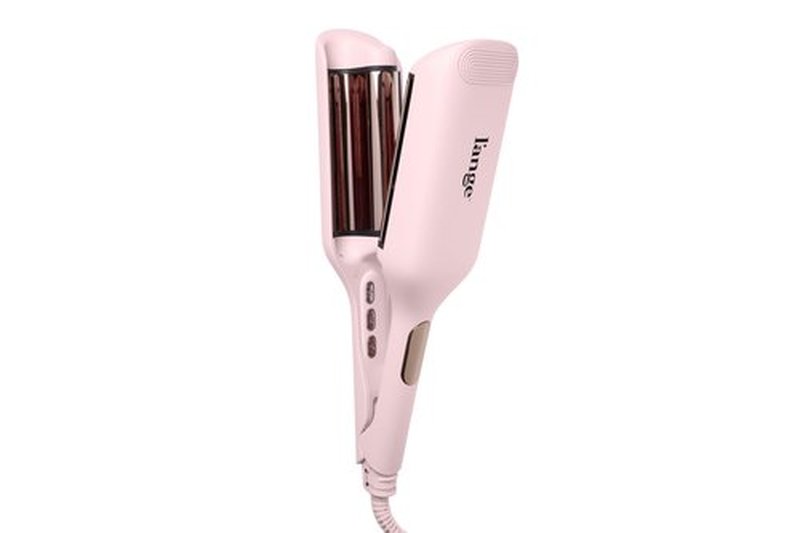 L'ANGE HAIR SculptWaver Titanium Deep Wave | Hair Crimper for Effortless Beach Waves | 3 Barrel Hair Waver with Adjustable Heat | Dual Voltage & Smart Timer | Styling Tools & Appliances, Blush - Large