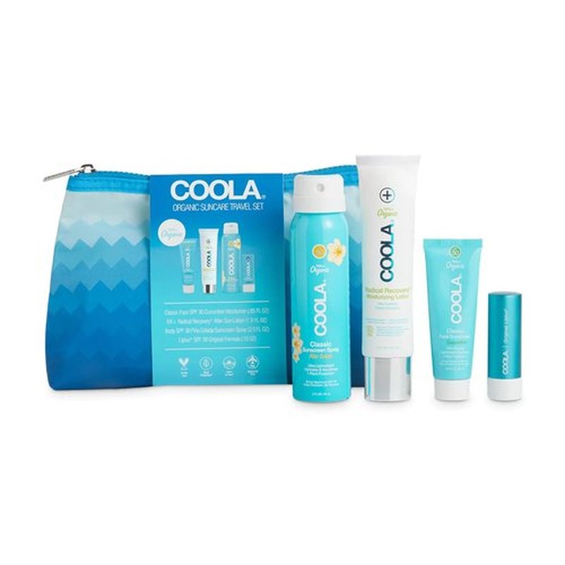 COOLA Organic Sunscreen & Lip Balm Kit - SPF 30, Vegan & Gluten-Free, TSA Approved | 4 Items Total