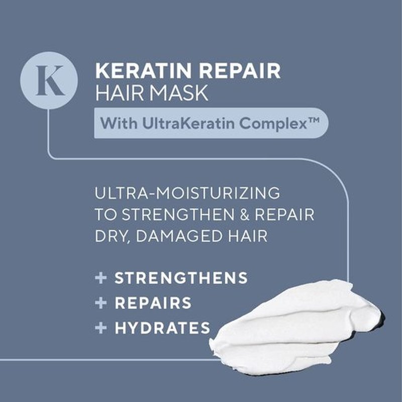 Infusion K Intense Repair Hair Mask with UltraKeratin Complex - Moisturizies & Nourishes | Strengthen & Repair Weak Dry Damaged Hair | Color Safe, Paraben, Sulfate, & Cruelty Free | USA Made (8 oz)