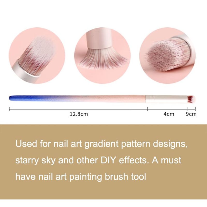 YECIRALA 10Pcs Nail Ombre Brush Nail Art Gradient Painting Brush With Wood Handle For Nail Design Brushes Set Gradient Color Ombre Nail Art Brushes For Women Nail Art Painting Pens Tools