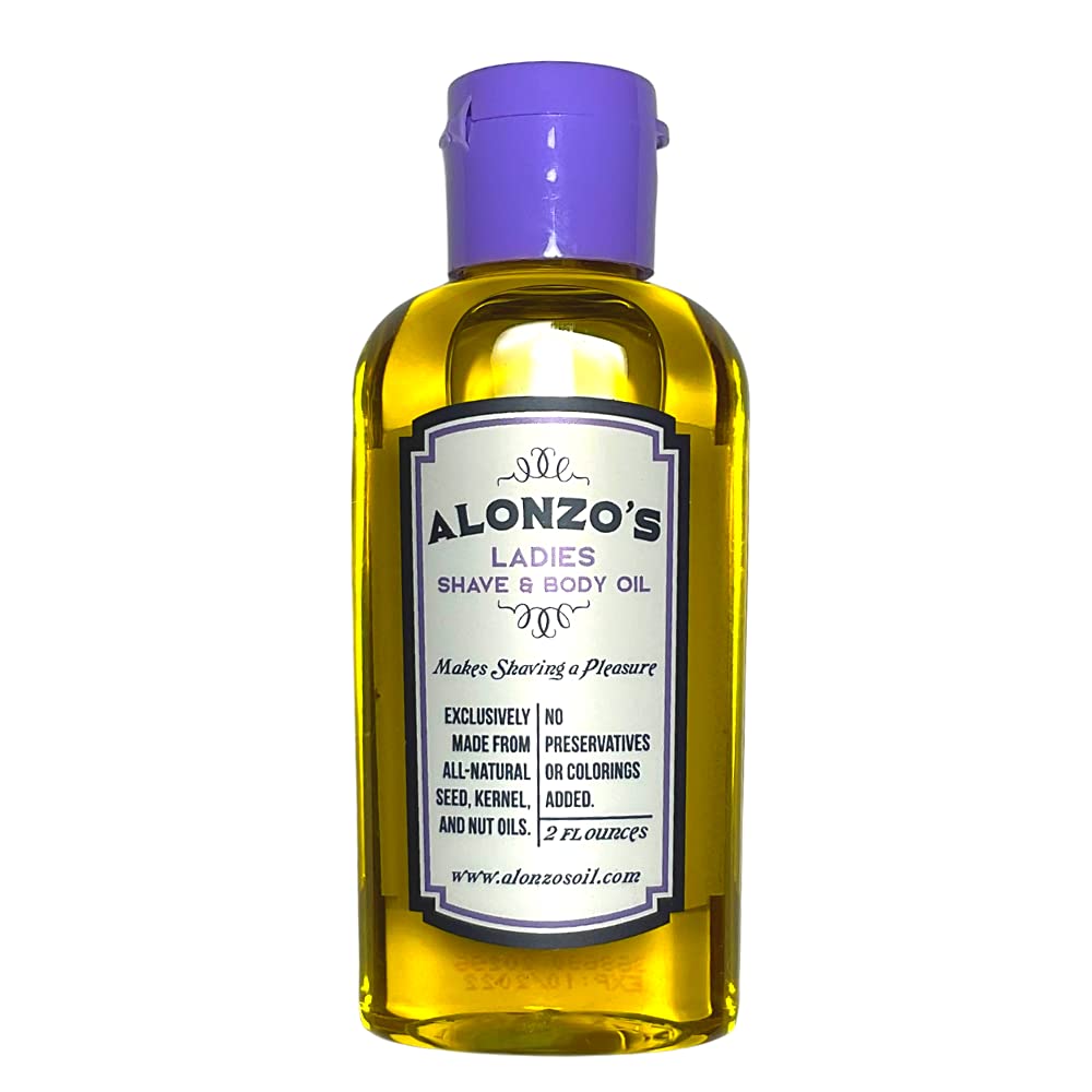 ALONZO'S SENSATIONAL SHAVE - Shaving Oil for Women (2 Oz Bottle) All-Natural Pre-Shave & After Shave Oil for Smooth Legs and Soft Bikini Area - Moisturizes & Calms Irritated Skin from Razor Burn