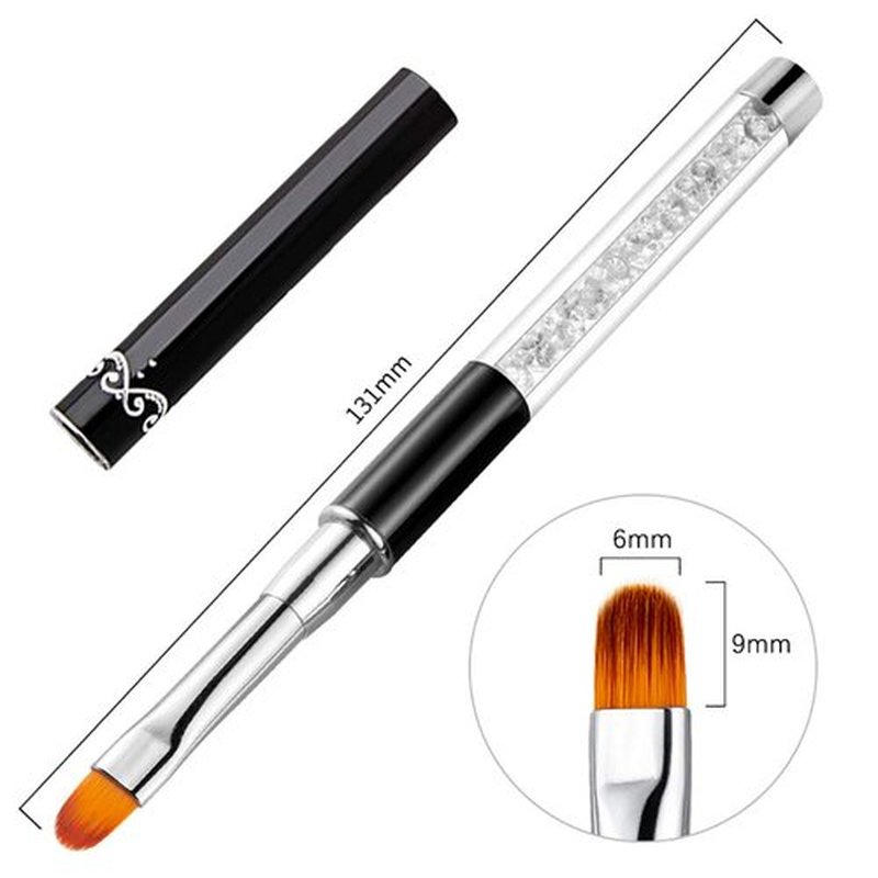 DANNEASY 3Pcs Acrylic Nail Art Brush Set Ombre Brush For Gel Nails UV Gel Polish Gradient Color Tips Manicure Polish Drawing Pen Tools