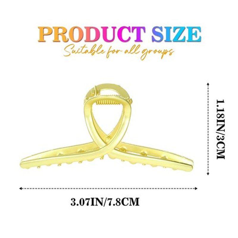 CAKURE Metal Hair Clips Gold Claw Clip Small Hair Clips for Thin Hair Hair Accessories for Women and Girls (Pack of 2)