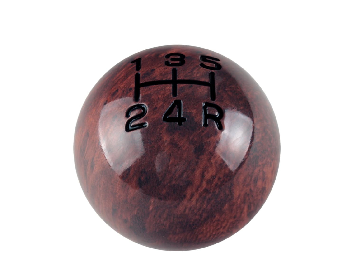 DEWHEL Aluminum Classic Weighted Wooden Type R Manual 5 Speed Gear Shift Knob w/Black Engraved Inlay with Universal Threads M8x1.25 M10x1.25 M10x1.5 M12x1.25