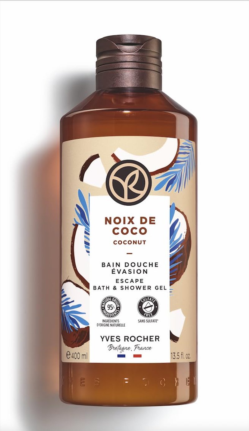 Yves Rocher Coconut Shower Gel - Nourishing Body Cleanser | 400 ml / 13.5 fl. oz.