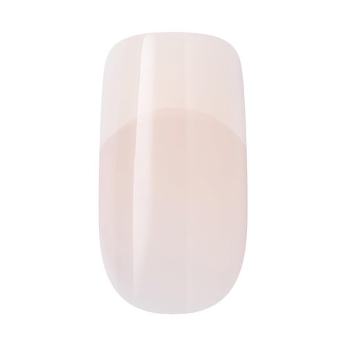 KISS CORE French French Tip Press On Nails, Scenario, Pink, Medium, Squoval, 32 Count