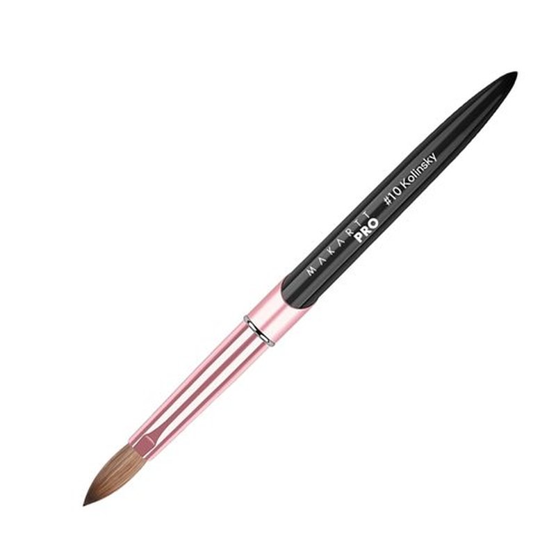 MakarttPro Kolinsky Acrylic Nail Brush Size 10 - 100% Pure Kolinsky Hair for Smooth Application & Control
