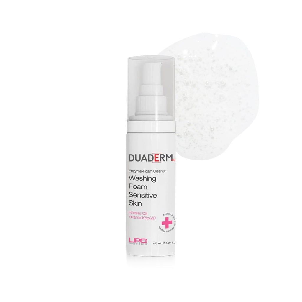DUADERM Enzyme-Foam Sensitive Skin Cleanser, Gentle Papain Enzyme Foaming Face Wash with Azelaic Acid & Beta-Glucan for Sensitive & Normal Skin, 5.1 fl oz (150 mL)
